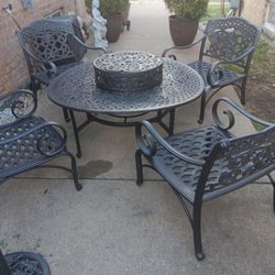 Six Pieces Heavy Duty Cast Aluminum High Quality Outdoor Patio Set 
