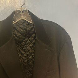 DKNY OVERCOAT BLACK TWO TONE FABRIC