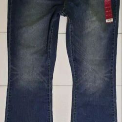 Lot Bundle 2 NEW WOMEN LEVI SIGNATURE SIMPLY STRETCH MODERN MID RISE LONG LEAN BOOT CUT JEANS waist 42" 