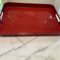 Cadillac Red Serving Tray Sturdy Used Good Condition