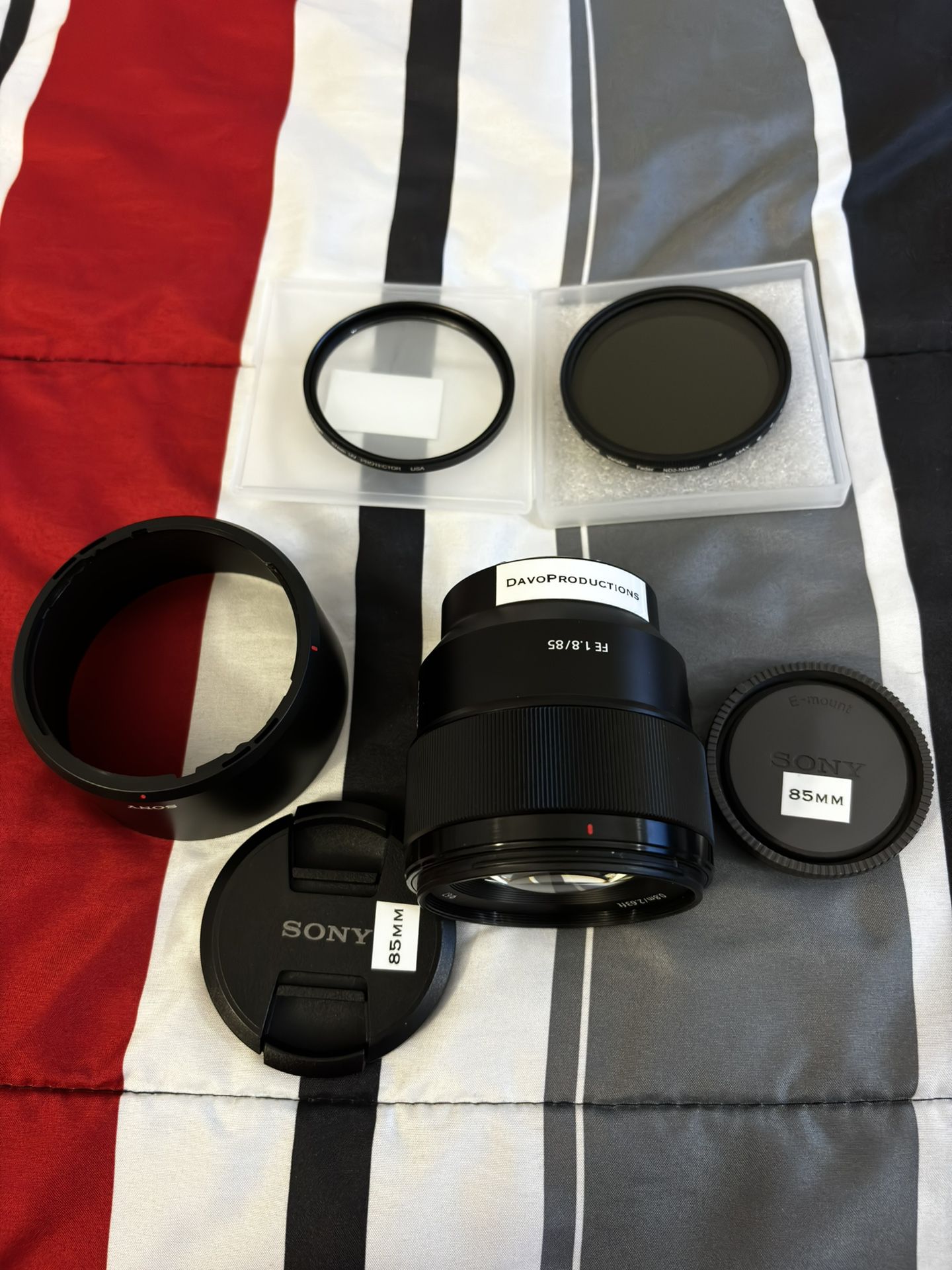 Sony Lens 85mm f/1.8 Full Frame SEL85F18 + Filters