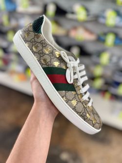 GUCCI ACE GG SUPREME 'BEES' SIZE 10 SNEAKERS USED ENTRUPY VERIFIED