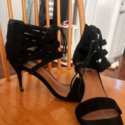 Lace Up Black Heels