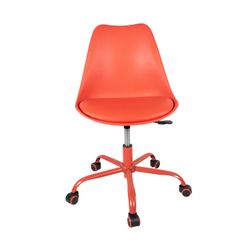 Height Adjustable Armless Rolling Task Chair – Red Ergonomic Swivel Chair for Home Office & Computer Desk