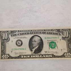 Vintage US $10 Bill