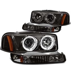 99 to 06 GMC Sierra Yukon Denali Smoked Projector Headlights Luces Miucas Calaveras proyectores LED
