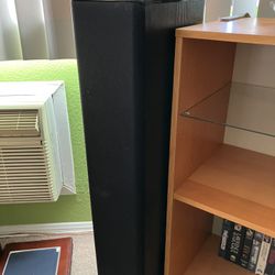 6-piece Polk surround sound audio speakers w/speaker cables and stands