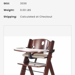 Wood High Chair & Tray