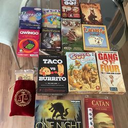 $5/each card and dice family games
