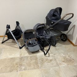 Nuna Mixx Stroller With Car Seat And Bassinet Grey