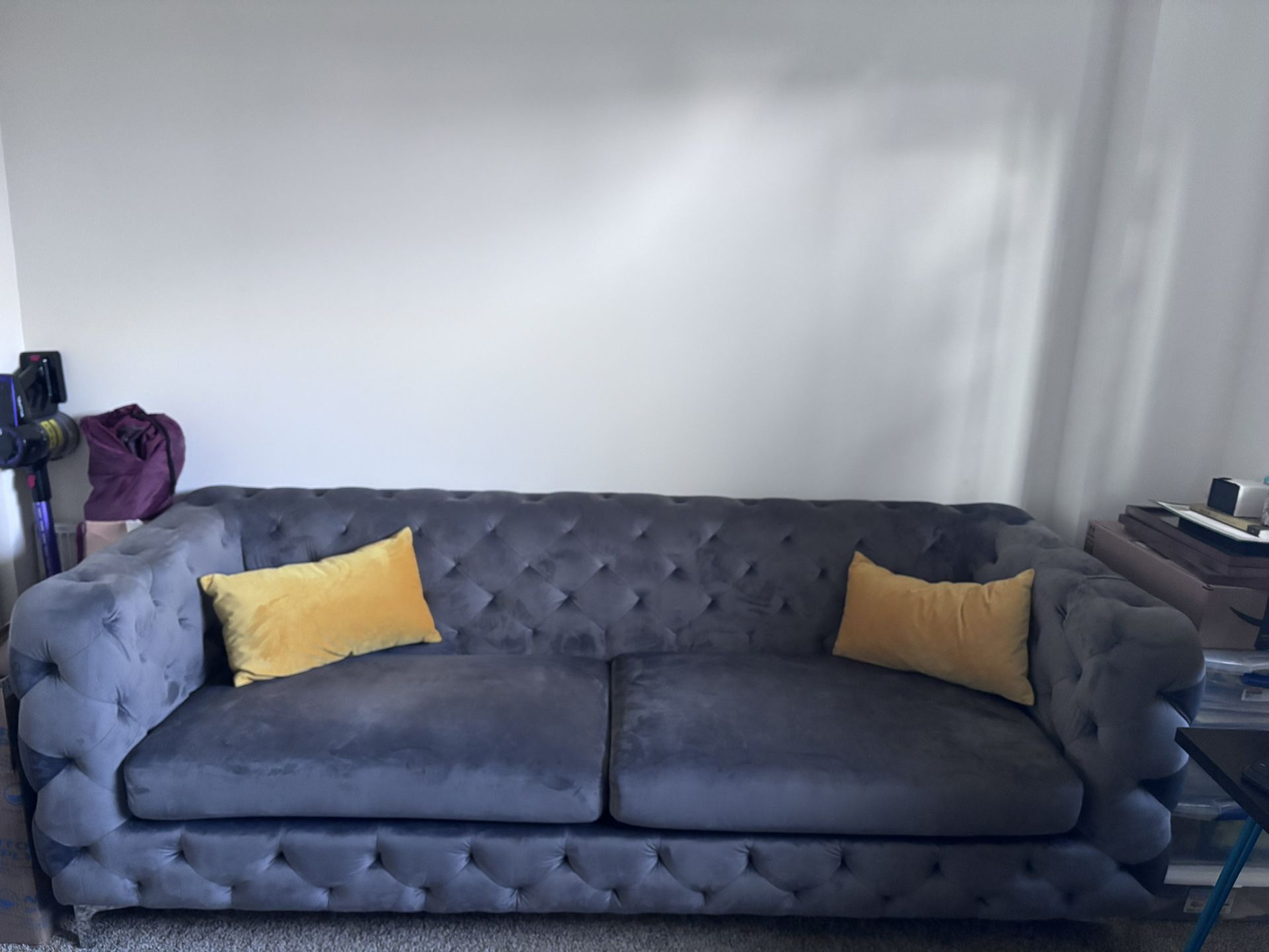 Gray Tufted Sofa for Sale! Great Condition!