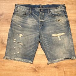 PRPS Barracuda Distressed Blue Jean Shorts Denim AUTHENTIC RARE Men Size 40