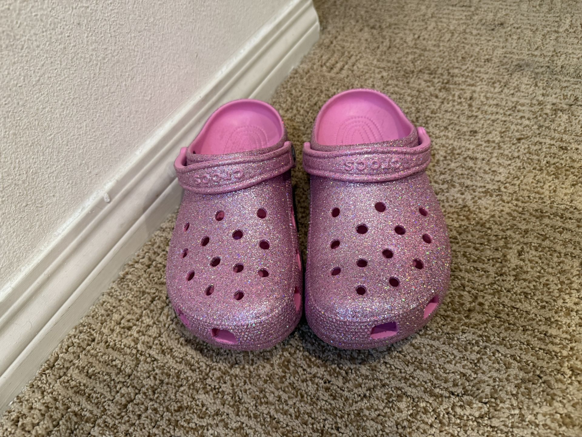 Pink Glitter Crocs