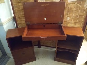 Folding School Type Desk With Storage. Compact And Portable. For Child Or Adult.