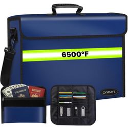 New 6500°F Large Fireproof Document Organizer with Lock,Upgraded 10 Layers Heat Insulated＆Waterproof Zipper,Removable Folder Layers/Wallet,Portable Ho