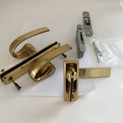 VTG Andersen Brass Gliding Patio French Door Handle Hardware Set Latch 7242B-4tř