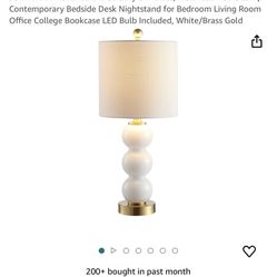 JONATHAN Y JYL1021A February 21" Glass/Metal LED Table Lamp Contemporary Bedside Desk Nightstand for Bedroom Living Room Office College Bookcase LED B