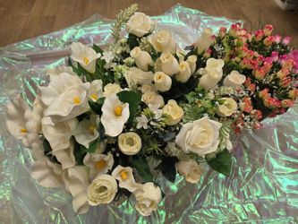 Artificial Flowers White / Pink