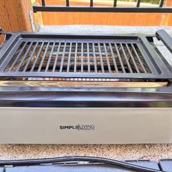 Simple Living Advanced Indoor Smokeless BBQ Grill | Powered with Infrared Technology Tabletop Grill | Easy Cleaning | Grey