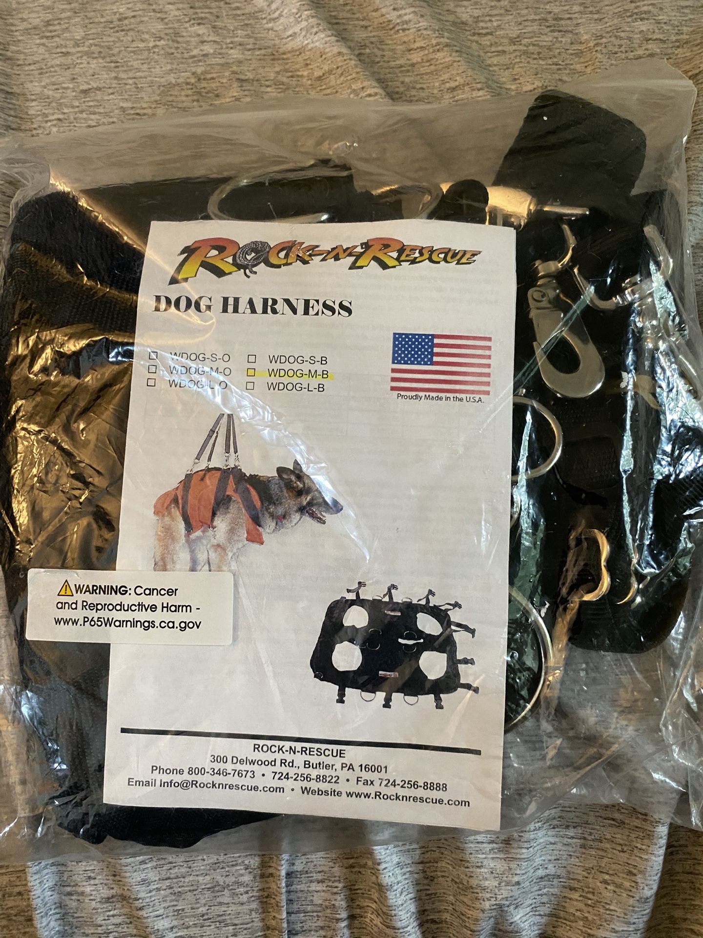 Rock-n-Rescue  Dog Lift Harness (WDOG-M-B)