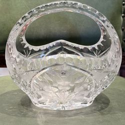Vintage Cut Lead Crystal Basket