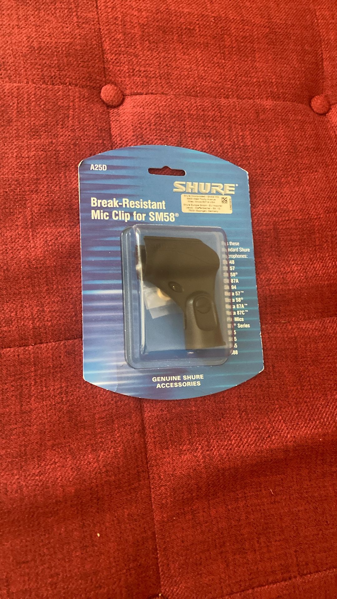 SHURE A25D Break-Resistant Mic Clip for SM58