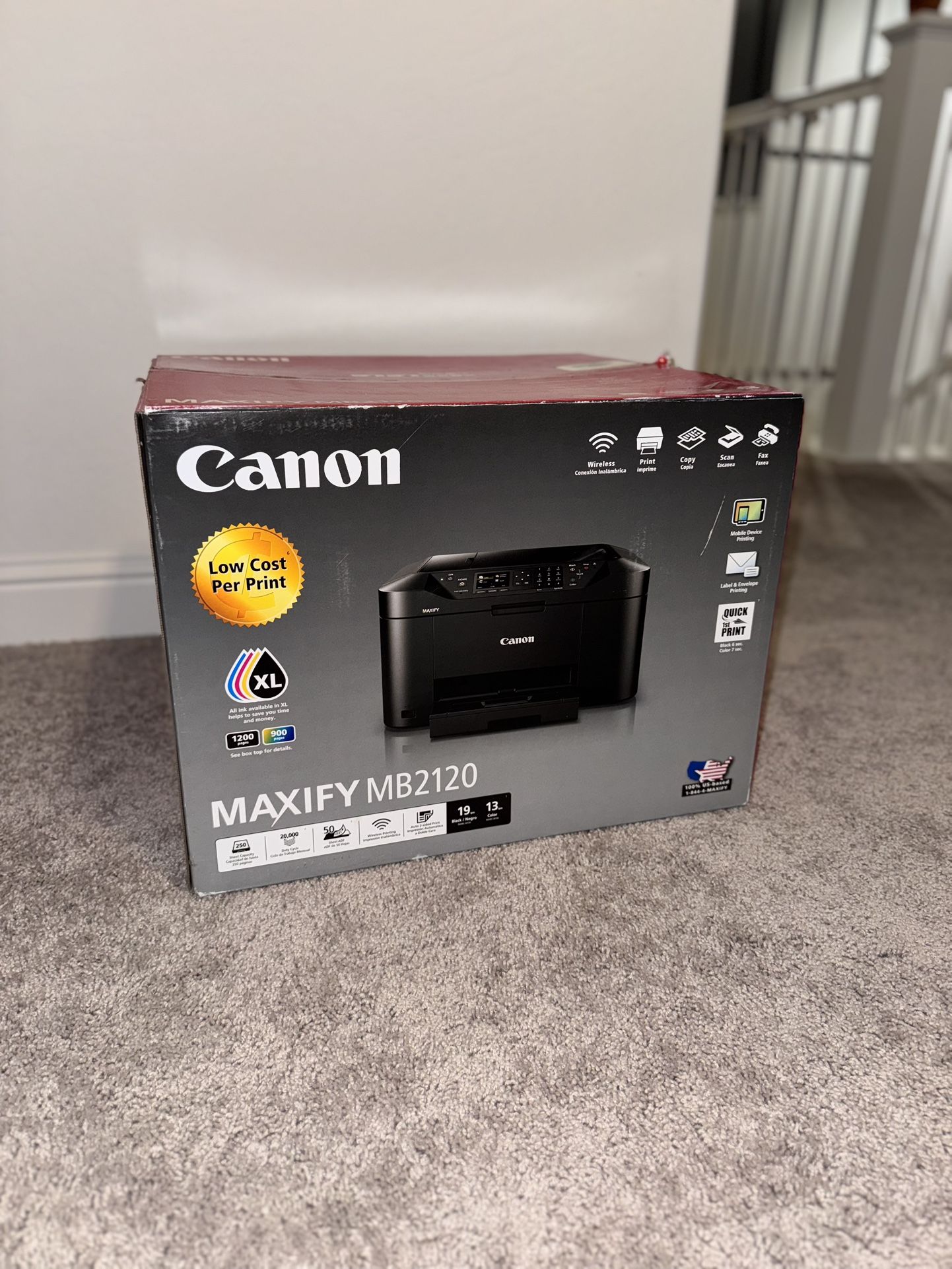Canon Office Products MAXIFY MB2120 Wireless Color Photo Printer with Scanner, Copier, and Fax.