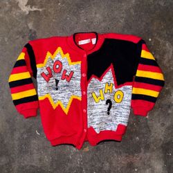 Vintage Comic Book Kids Cardigan 