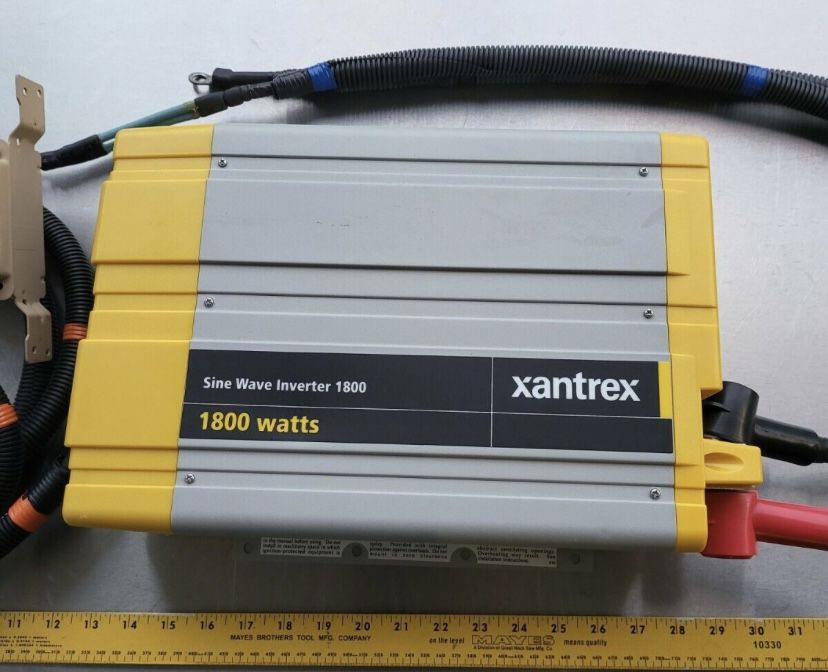 Xantrex 1800 watt sine wave inverter with cables and outlet box and remote control 15A RMS continuous 24VDC to 120VAC 90A suitable for Marine or Recre