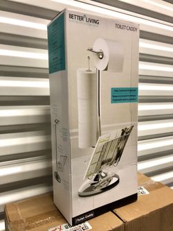 APARTMENT SPARE BEDROOM GUEST CONDO Better Living - The Perfect Toilet Paper Holder Caddy in CHROME