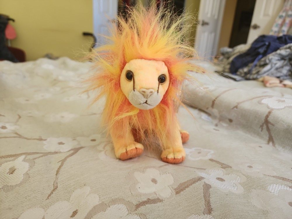 Ty Beanie Baby Bushy the Lion New with Tags Plush Colorful Mane 2000