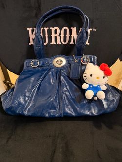 Garnet Satchel in Cobalt Blue Patent Leather