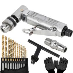 1/4'' 90 Degree Air Drill, Right Angle Pneumatic Drill, Tool Power Screwdriver