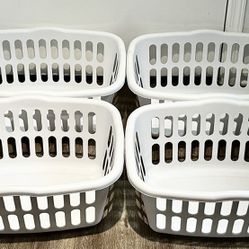 🧺 4 Large Sterilite Storage Bins / Laundry Baskets, 24x18” (brand new)