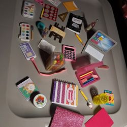 American Doll School Desk Backpack And Accessories