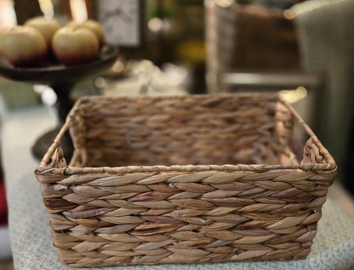 Banana Leaf Basket With Metal Frame