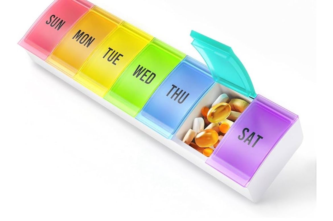 Brand: VVM VVM Weekly Pill Organizer Large, Easy Open Pill Box 7 Day with Secure Closure, Medicine Pill Organizer for The Arthritis, Pill Holder Conta