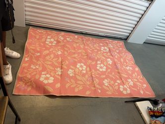Pink Floral Outdoor Area Rug