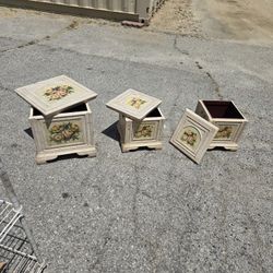 3 Vintage Floral Trunks
