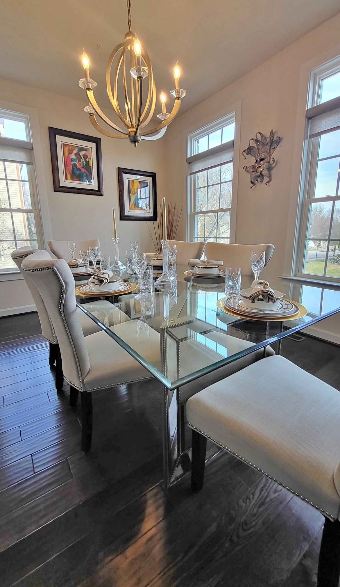 9pcs Dining Table Bassett Mirror Collection