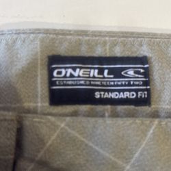 O’Neill Men’s Hybrid Walk Shorts - Size 36 - Sage Green Grid