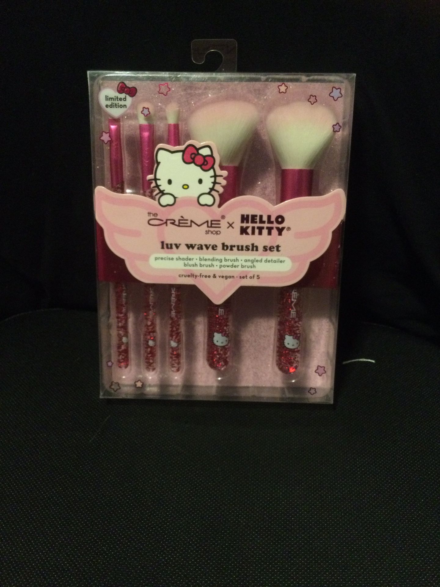 Hello Kitty Glitter Pink Makeup Brush Set