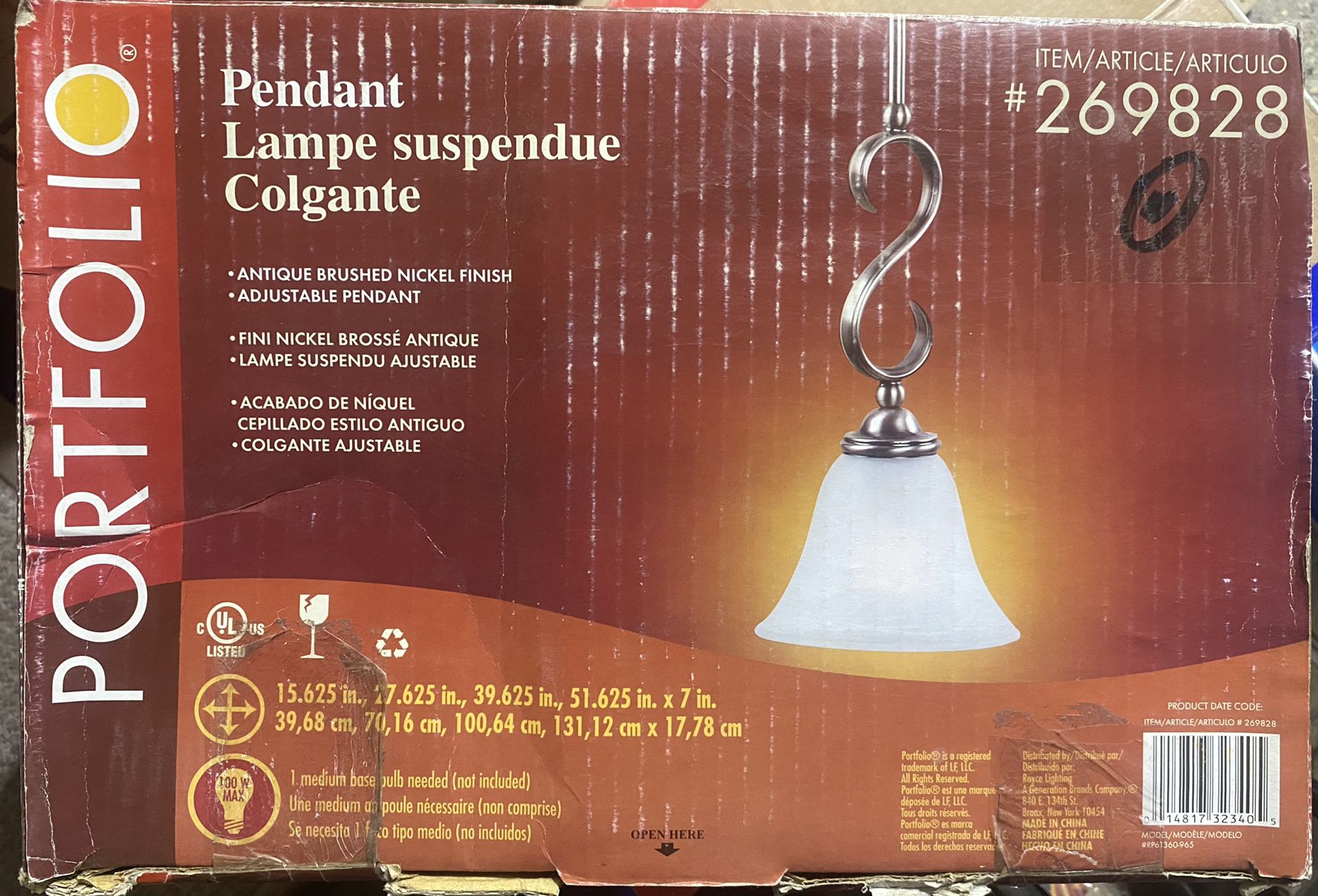 Portfolio 7"W Nickel Mini Pendant Light with Frosted Shade RP61360-965