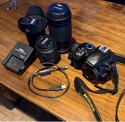 Nikon D3300 DSLR camera body and lenses