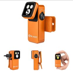OLIGHT Oclip 2 Pro Rechargeable EDC Flashlight, Clip-on Light, Orange 115-Degree Tilt, 360-Degree Clip, 530-Lumen Work Light, White LED, Red Light, US