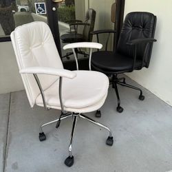 New In Box $50 Each PU Leather Office Computer Desk Mid Century Modern Chair Black Or White Color 