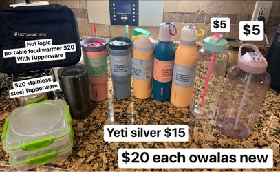 Owala, yeti and water bottles