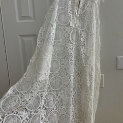 Lace White Summer Dress , L