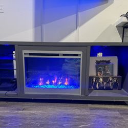 Entertainment Stand With Electric Fireplace