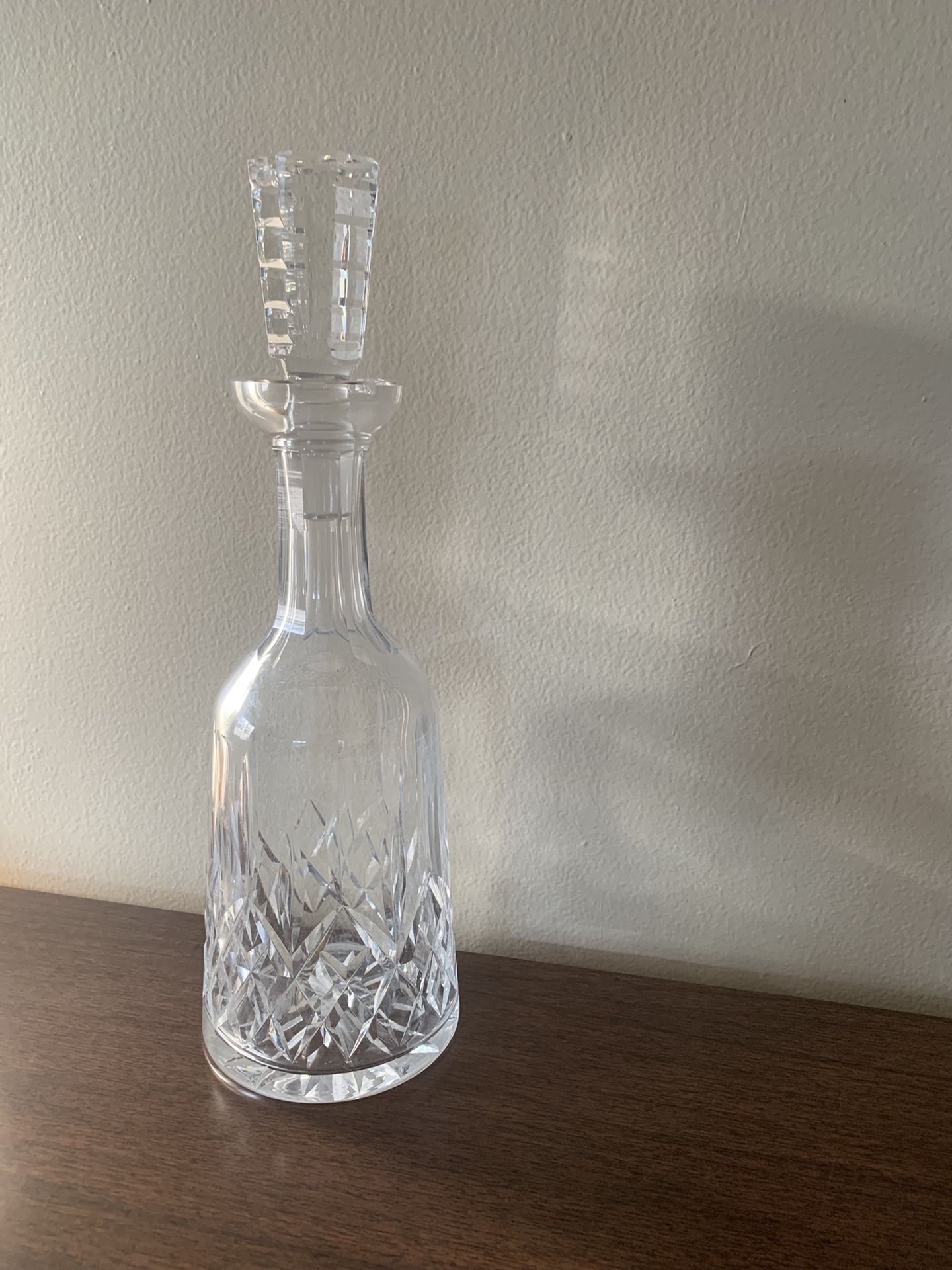 WATERFORD Crystal LISMORE Decanter with Stopper - Approx 13.5 inches - Mint Cond